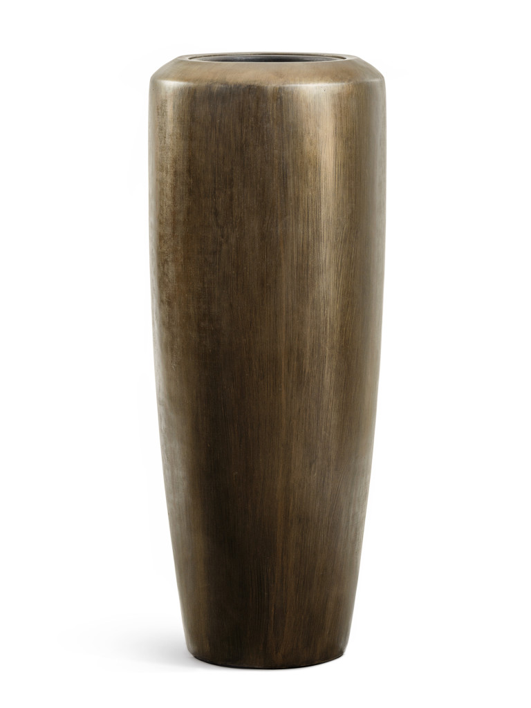 Кашпо TREEZ Effectory Metal Design высокий конус чернёная бронза