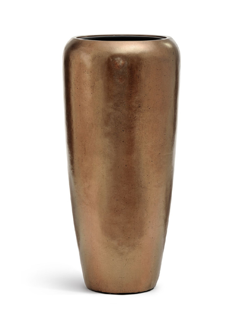 Кашпо TREEZ Effectory Metal Design высокий конус тёмное матовое золото
