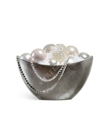 Кашпо TREEZ Effectory Metal лодка малая стальное серебро