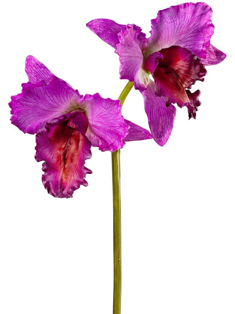 Орхидея Каттлея (ветвь) крупная тёмно-сиреневая искусственная (MDP)