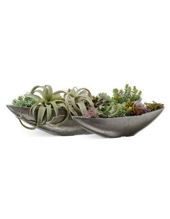 Кашпо TREEZ Effectory Metal лодка стальное серебро