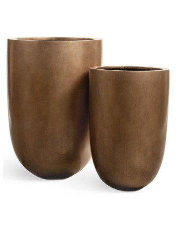 Кашпо TREEZ Effectory Metal конус-чаша тёмное матовое золото