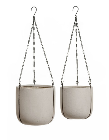 Кашпо подвесное TREEZ Effectory Beton чаша белый песок