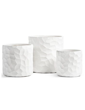 Кашпо TREEZ ERGO Comb цилиндр белый камень