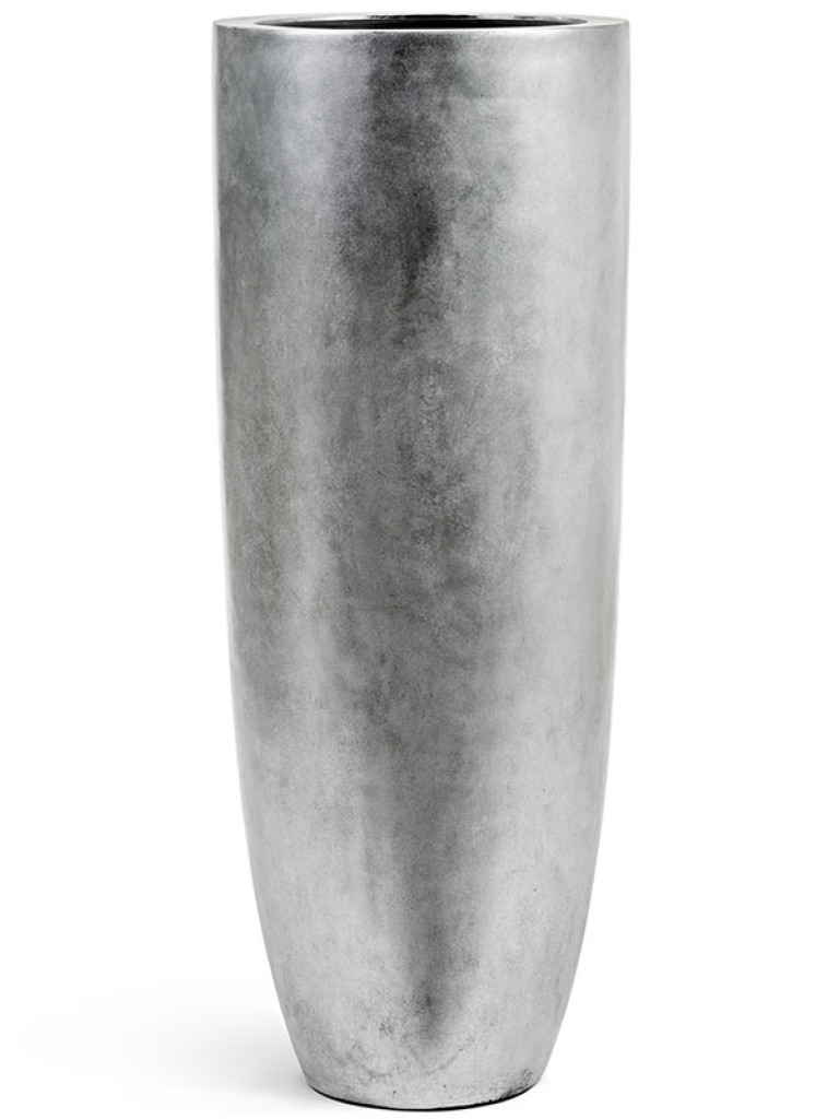 Кашпо TREEZ Effectory Metal Giant высокий конус серебро