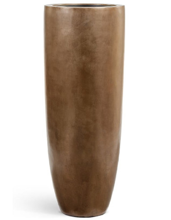 Кашпо TREEZ Effectory Metal Giant высокий конус тёмное матовое золото