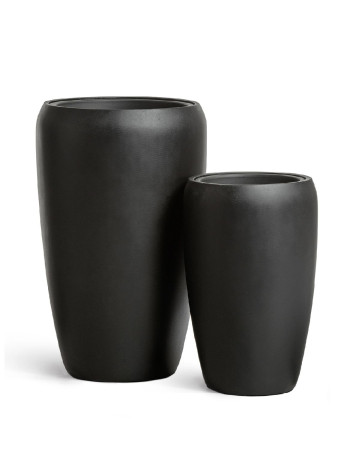 Кашпо TREEZ Effectory Black Stone высокий округлый конус антрацит