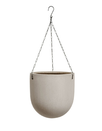 Кашпо подвесное TREEZ Effectory Beton округлая чаша белый песок