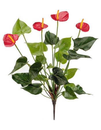 Антуриум (куст) Де Люкс красный искусственный Антуриум (куст) Де Люкс красный искусственный