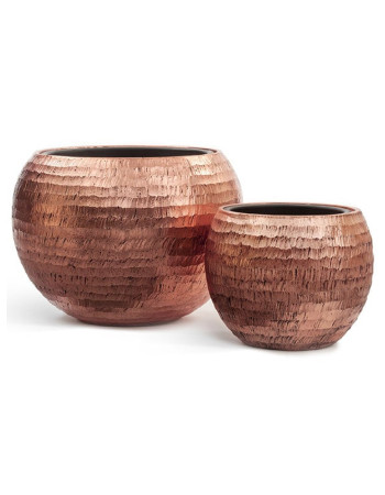 Кашпо TREEZ Effectory Metal полусфера розовая медь чеканка Кашпо TREEZ Effectory Metal полусфера розовая медь чеканка