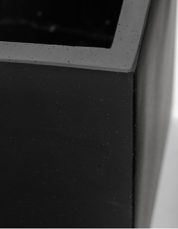 Кашпо TREEZ Effectory Black Stone низкий прямоугольник антрацит