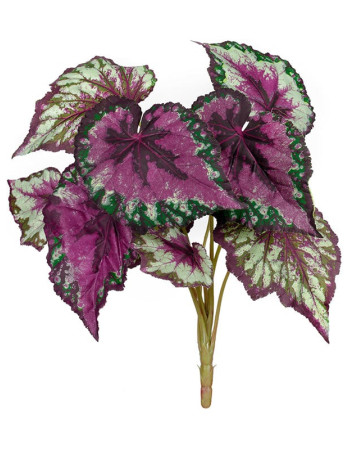 Бегония (куст) крупнолистная зелёно-бордовая искусственная Бегония (куст) крупнолистная зелёно-бордовая искусственная