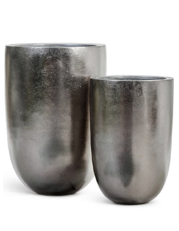 Кашпо TREEZ Effectory Metal конус-чаша стальное серебро Кашпо TREEZ Effectory Metal конус-чаша стальное серебро