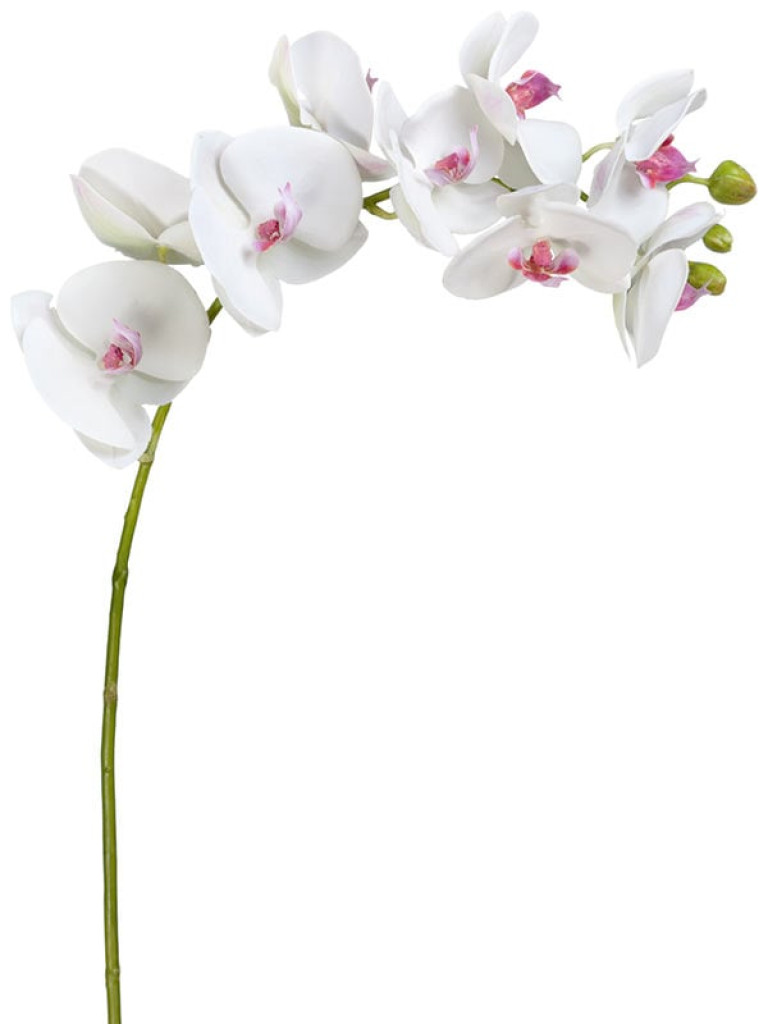 Орхидея Фаленопсис (ветвь) белая с розовой сердцевинкой искусственная