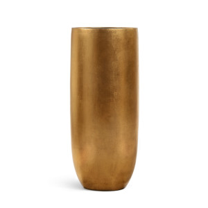 Кашпо TREEZ Effectory Metal высокий округлый конус сусальное золото
