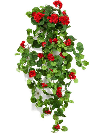 Герань с красными цветами ампельная искусственная