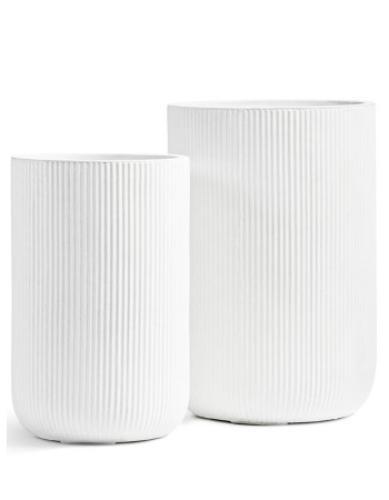 Кашпо TREEZ ERGO Jet высокий цилиндр белый камень Кашпо TREEZ ERGO Jet высокий цилиндр белый камень