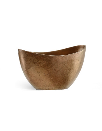 Кашпо TREEZ Effectory Metal лодка малая тёмное матовое золото