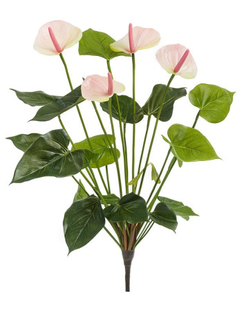 Антуриум (куст) Де Люкс кремово-розовый искусственный Антуриум (куст) Де Люкс кремово-розовый искусственный
