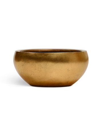Кашпо TREEZ Effectory Metal низкая полусфера сусальное золото