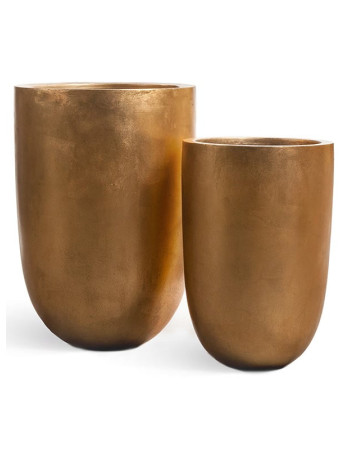 Кашпо TREEZ Effectory Metal конус-чаша сусальное золото