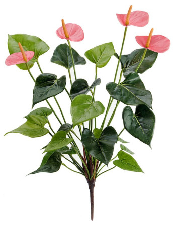 Антуриум (куст) Де Люкс нежно-розовый искусственный Антуриум (куст) Де Люкс нежно-розовый искусственный