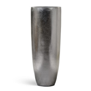 Кашпо TREEZ Effectory Metal Giant высокий конус стальное серебро