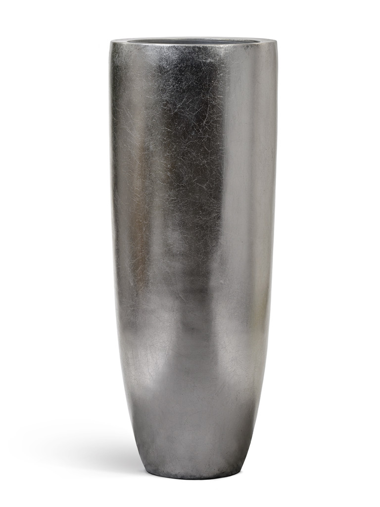 Кашпо TREEZ Effectory Metal Giant высокий конус стальное серебро