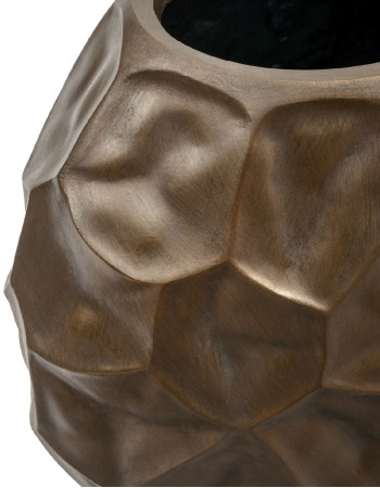 Кашпо TREEZ Effectory Metal Design Сrumple плоская сфера чернёная бронза