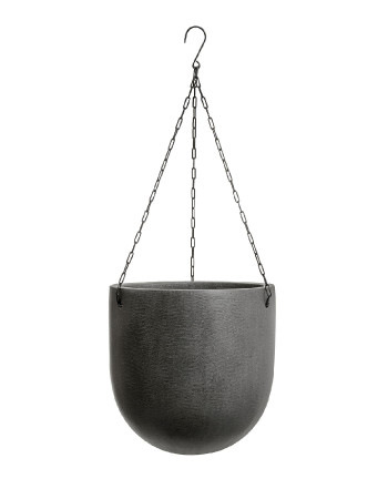 Кашпо подвесное TREEZ Effectory Beton округлая чаша тёмно-серый бетон