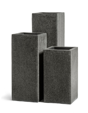Кашпо TREEZ Effectory Stone высокий куб тёмно-серый камень Кашпо TREEZ Effectory Stone высокий куб тёмно-серый камень