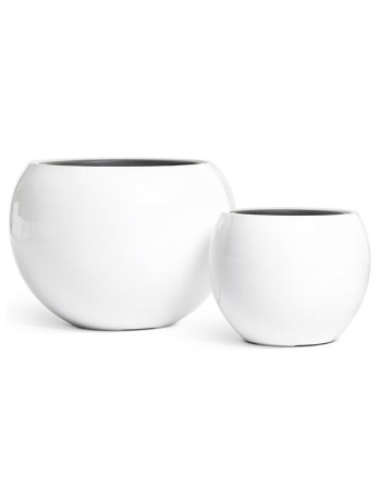 Кашпо TREEZ Effectory Gloss полусфера белый глянцевый лак Кашпо TREEZ Effectory Gloss полусфера белый глянцевый лак