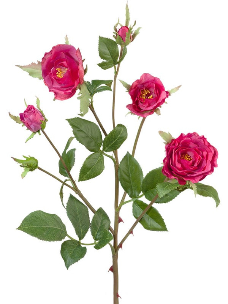 Роза Вайлд кустовая (ветвь) тёмно-малиновая искусственная