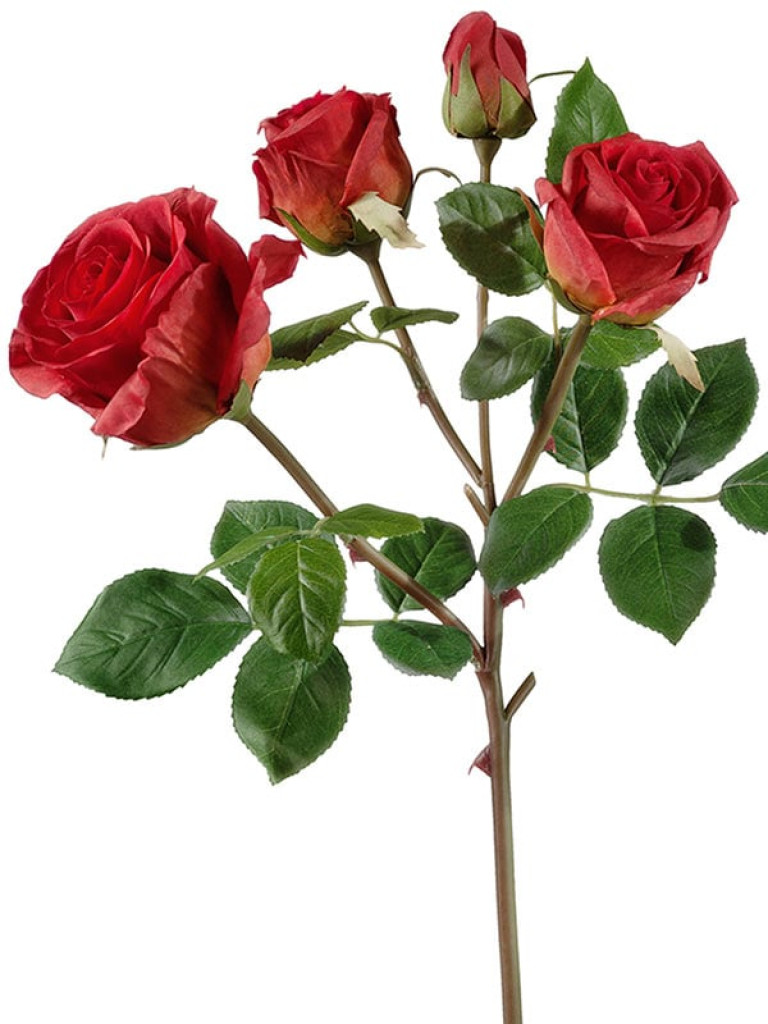 Роза Флорибунда кустовая (ветвь) красная искусственная