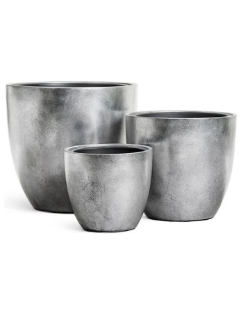 Кашпо TREEZ Effectory Metal округлый конус серебро Кашпо TREEZ Effectory Metal округлый конус серебро