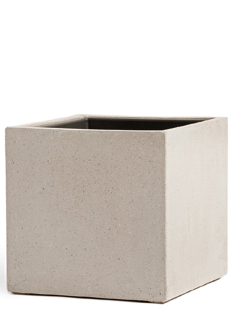 Кашпо TREEZ Effectory Beton куб белый песок