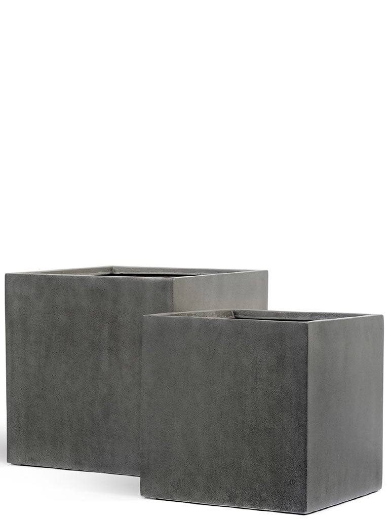 Кашпо TREEZ Effectory Beton Куб Тёмно-серый бетон