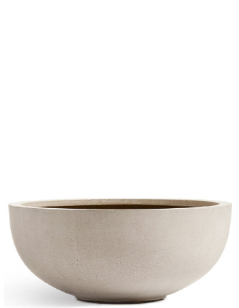 Кашпо TREEZ Effectory Beton низкая чаша-полусфера белый песок