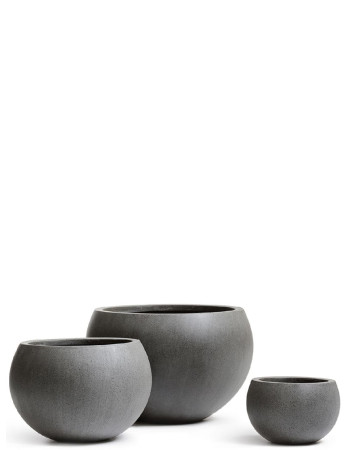 Кашпо TREEZ Effectory Beton полусфера  тёмно-серый бетон