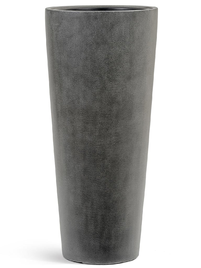 Кашпо TREEZ Effectory Beton высокий конус тёмно-серый бетон