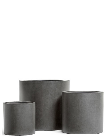 Кашпо TREEZ Effectory Beton цилиндр тёмно-серый бетон