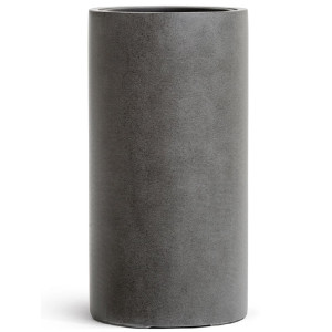 Кашпо TREEZ Effectory Beton высокий цилиндр тёмно-серый бетон