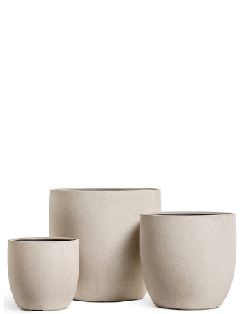 Кашпо TREEZ Effectory Beton оркуглый конус белый песок