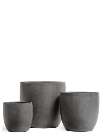 Кашпо TREEZ Effectory Beton оркуглый конус тёмно-серый бетон