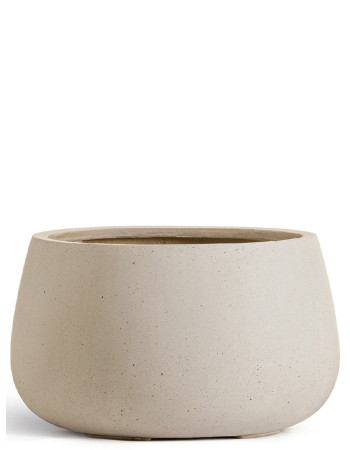 Кашпо TREEZ Effectory Beton низкая чаша белый песок