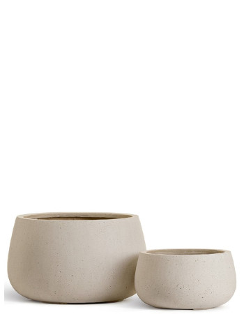 Кашпо TREEZ Effectory Beton низкая чаша белый песок