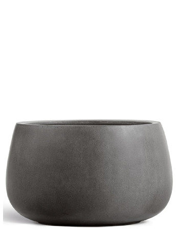 Кашпо TREEZ Effectory Beton низкая чаша тёмно-серый бетон