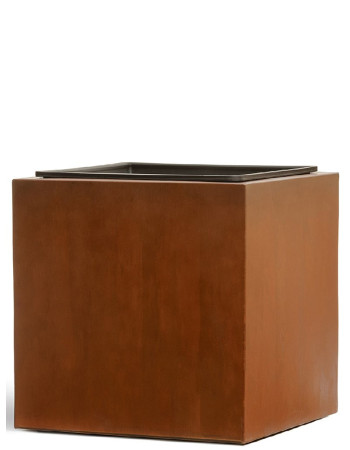 Кашпо TREEZ Effectory Corten Steel куб бархатистая окись Кашпо TREEZ Effectory Corten Steel куб бархатистая окись