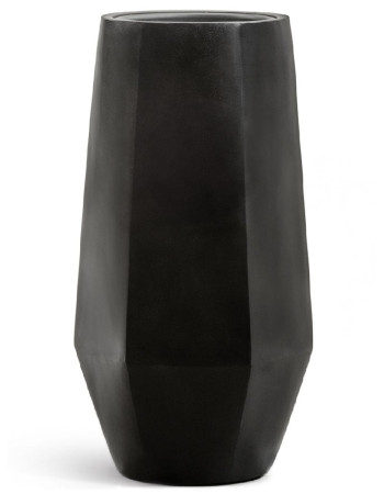 Кашпо TREEZ Effectory Crystal высокий многогранник антрацит