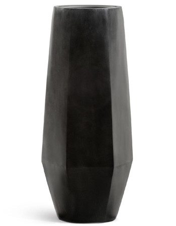 Кашпо TREEZ Effectory Crystal высокий многогранник антрацит